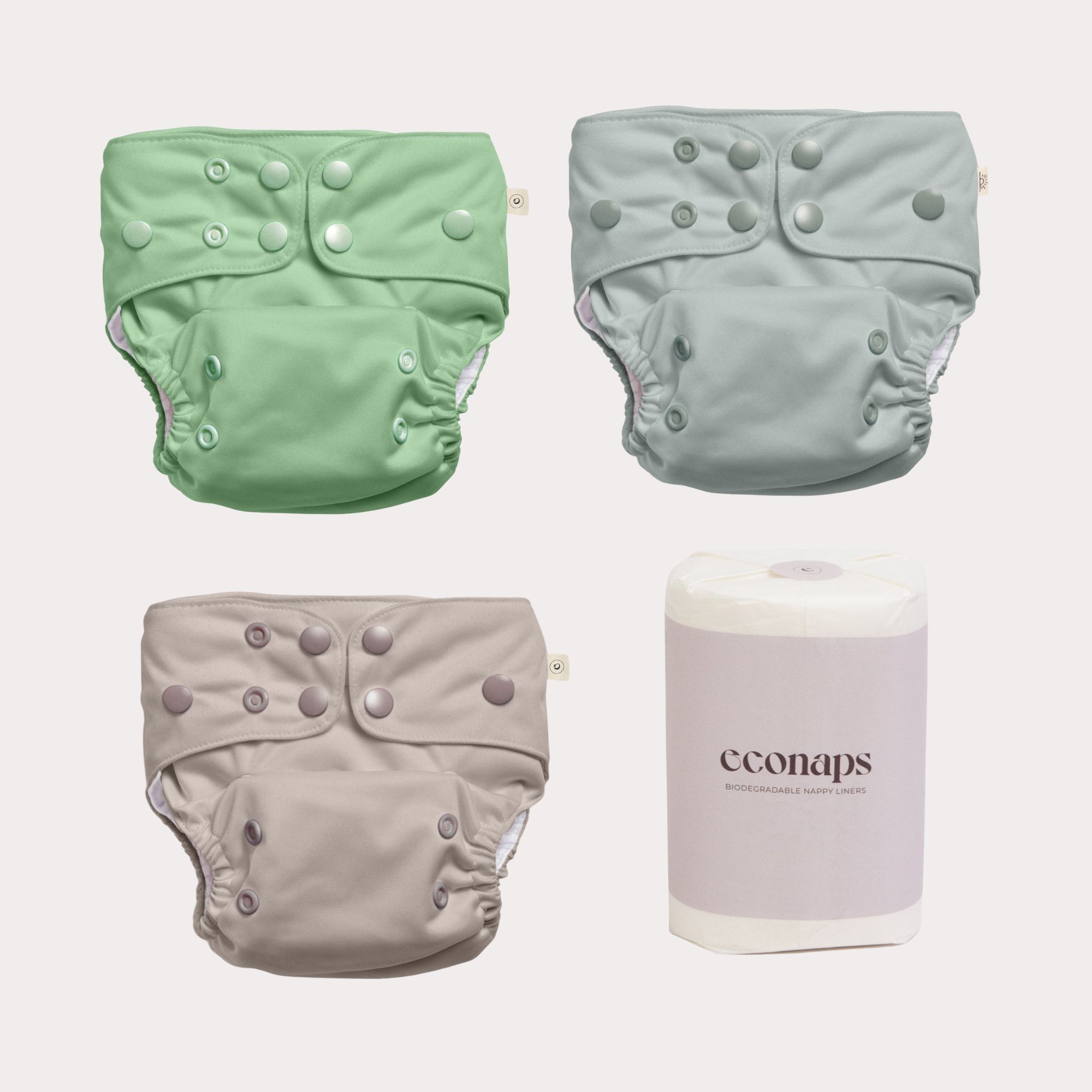 Econaps Cloth Nappy + Bamboo Liner Baby Boy Bundle