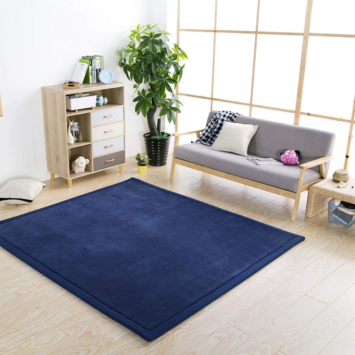 Toddly CushyCrawl V2.0 Waterproof Memory Foam Tatami Play Mat - Midnight Blue, 300 x 200 x 2.5 CM