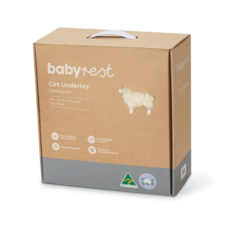 BabyRest Large Cot Lambswool Underlay White