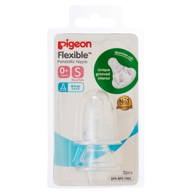 Pigeon Slim Neck Flexible Peristaltic Teat - S - 2 Pack