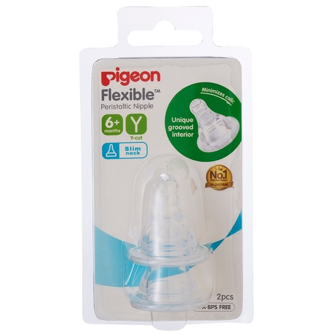Pigeon Slim Neck Flexible Peristaltic Teat - Y - 2 Pack image 0 Large Image