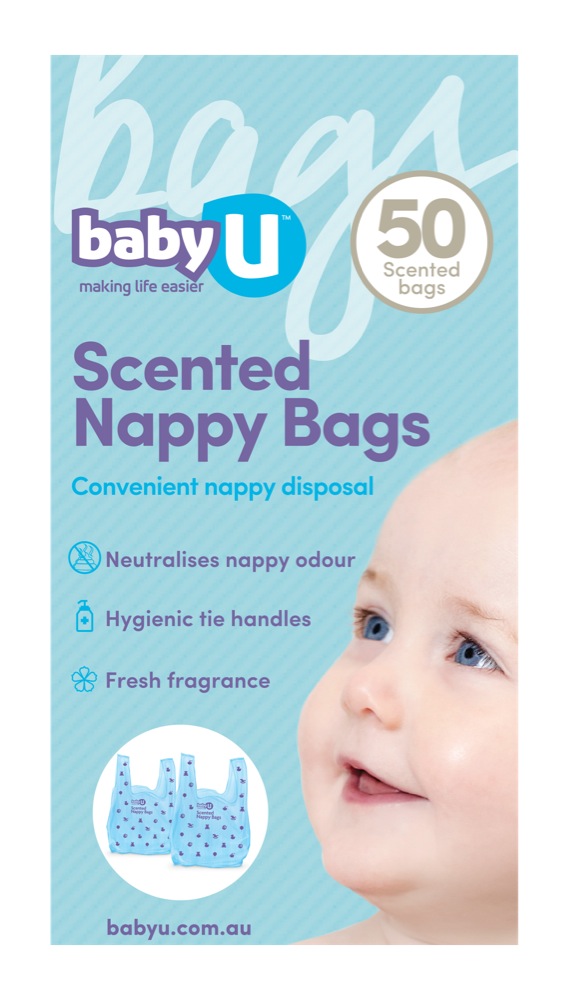 * BABY U SCENTED NAPPY BAGS 50 PACK CONVENIENT NAPPY DISPOSAL HYGIENIC FRESH 