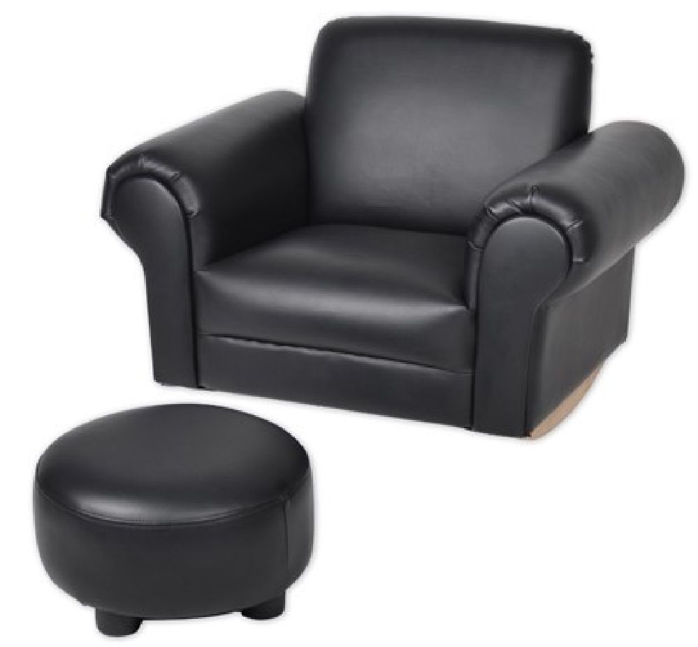 4Baby Kids Arm Chair & Ottoman - Black | Baby Bunting