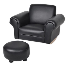 4Baby Kids Arm Chair & Ottoman - Black