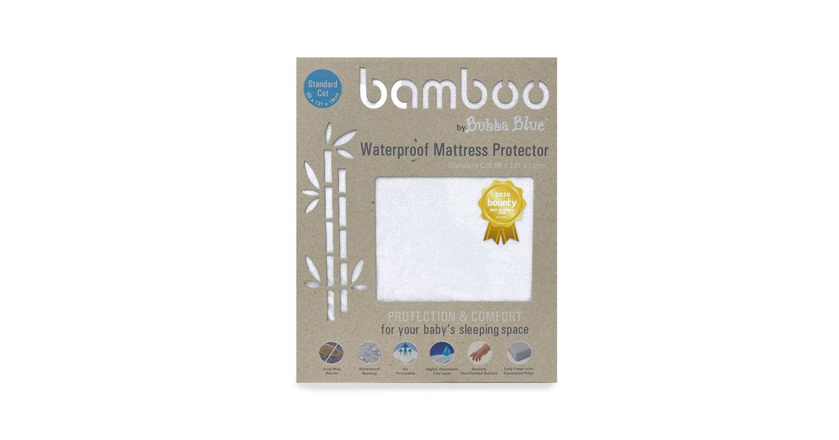 Bubba Blue Bamboo Mattress Protector Cot Standard Baby Bunting AU - Main Image