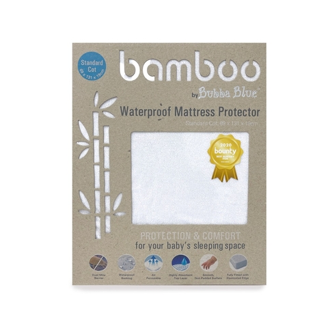 Bubba Blue Bamboo Mattress Protector Cot Standard image 0 Large Image