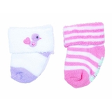 Playette Newborn Bootie Sock 0-3 Months Pink 2 Pack image 0