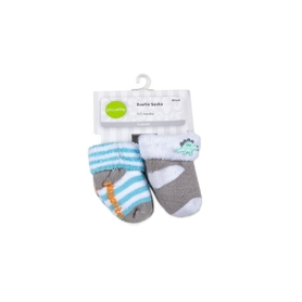 Playette Newborn Bootie Sock 0-3 Months Blue 2 Pack