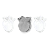 Playette Newborn Mittens Grey/White 3 Pack image 0