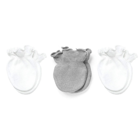 Playette Newborn Mittens Grey/White 3 Pack image 0 Large Image