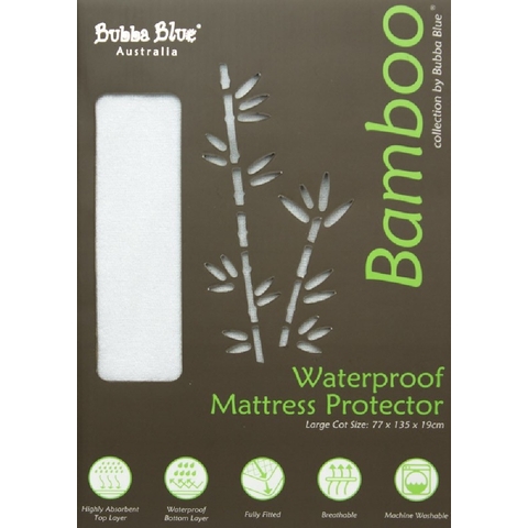 Bubba Blue Bamboo Mattress Protector Cot Large image 0 Large Image
