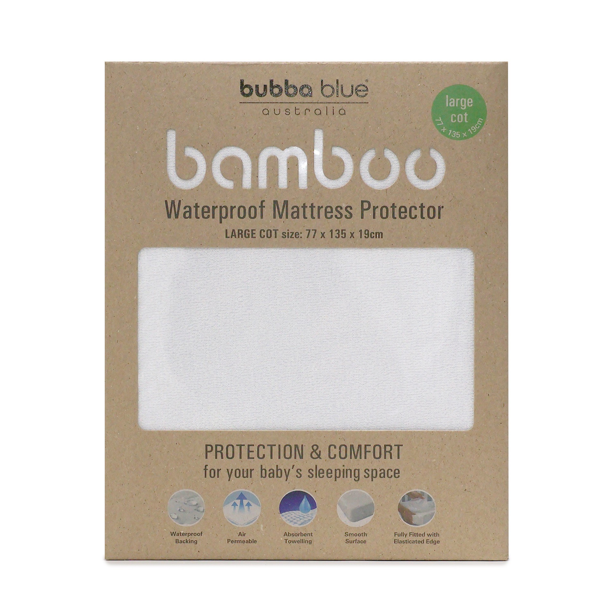 Bubba Blue Bamboo Mattress Protector Cot Large Cot Baby Bunting AU