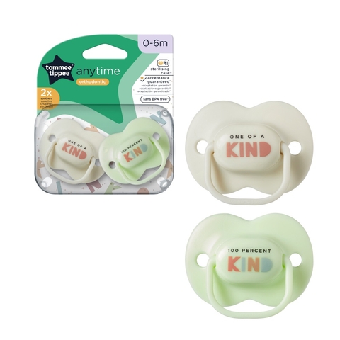 Tommee Tippee Closer To Nature Soother Any Time 0-6 Months 2 Pack Assorted image 0 Large Image