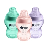 Tommee Tippee Closer To Nature Colour My World Bottle - 260ml - Girl - 3 Pack image 0