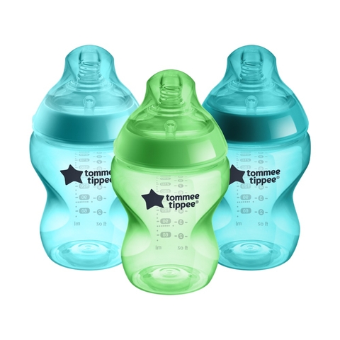 Tommee Tippee Closer To Nature Colour My World Bottle - 260ml - Boy - 3 Pack image 0 Large Image