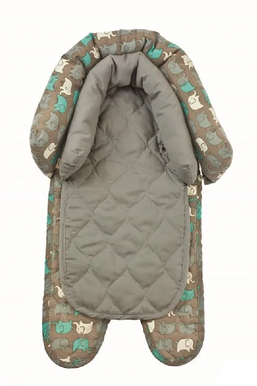 Playette In Head Support Grey Elephants Baby Bunting AU