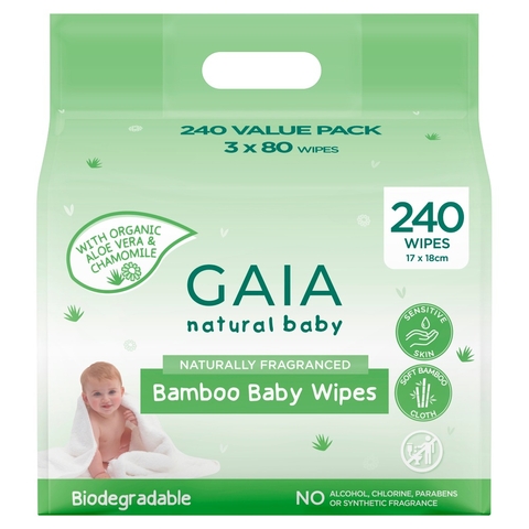 Gaia Bamboo Wipes 240 Pack image 0 Large Image