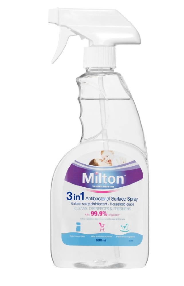 Milton Milton 3 In 1 Antibacterial Spray 500Ml | Liquid Sterilising | Baby Bunting AU