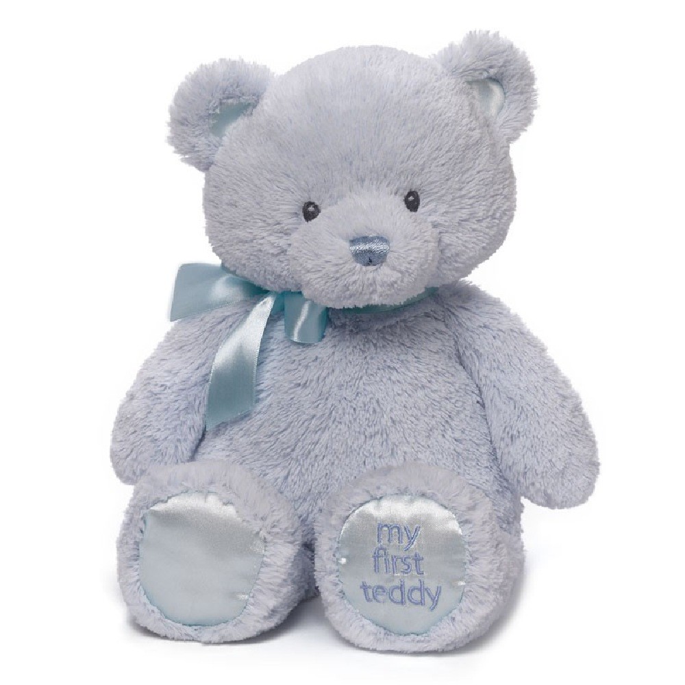 grey and blue teddy bear